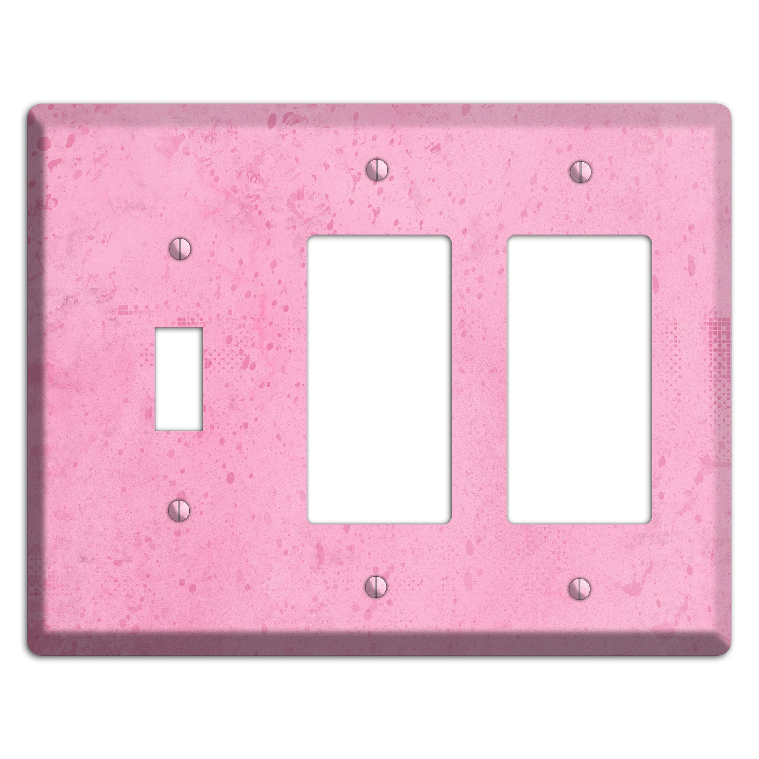 Illusion Pink Texture Toggle / 2 Rocker Wallplate