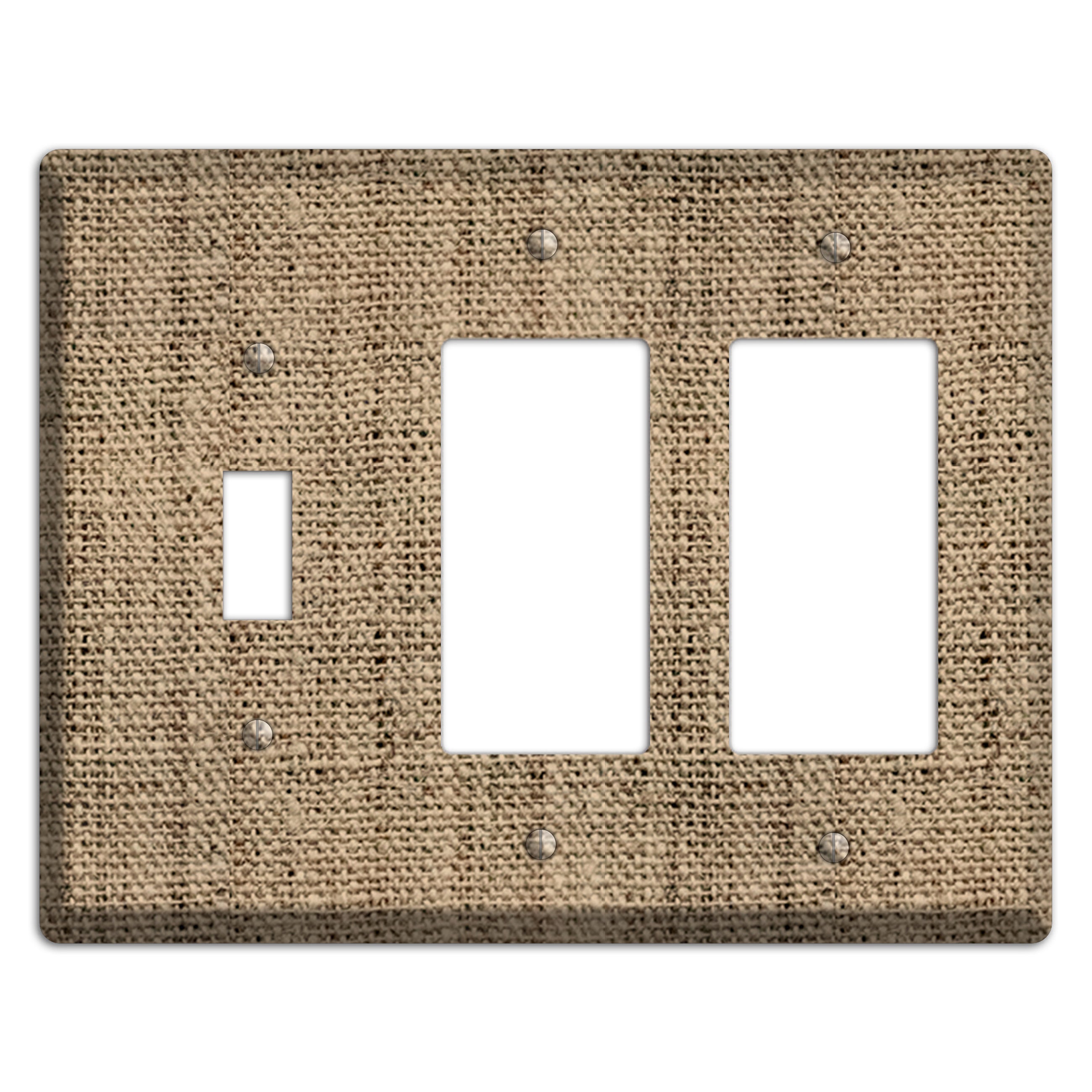 Donkey Brown Burlap Toggle / 2 Rocker Wallplate