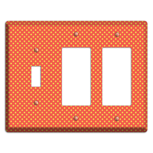 Orange Multi Tiny Polka Dots Toggle / 2 Rocker Wallplate