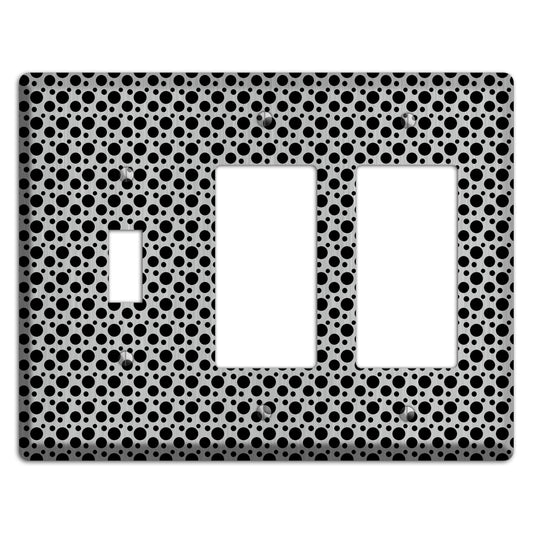 Small and Tiny Polka Dots Stainless Toggle / 2 Rocker Wallplate