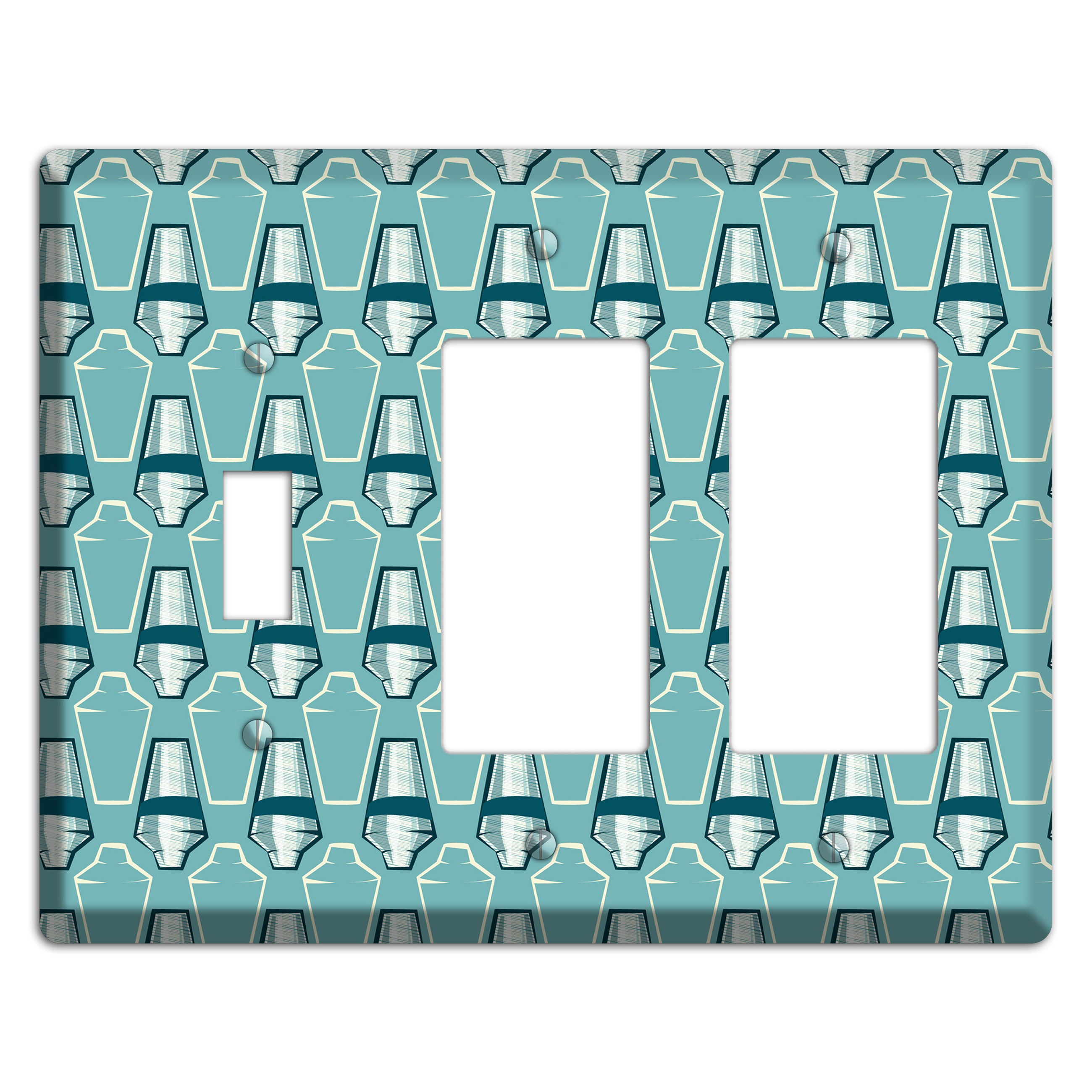 Cocktail Shakers Toggle / 2 Rocker Wallplate