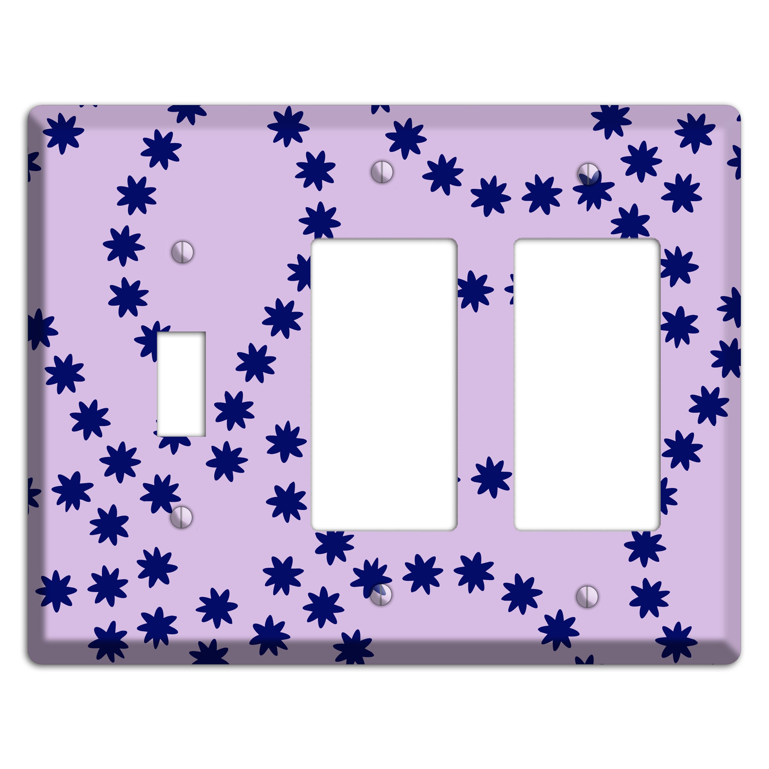 Lavender with Purple Constellation Toggle / 2 Rocker Wallplate