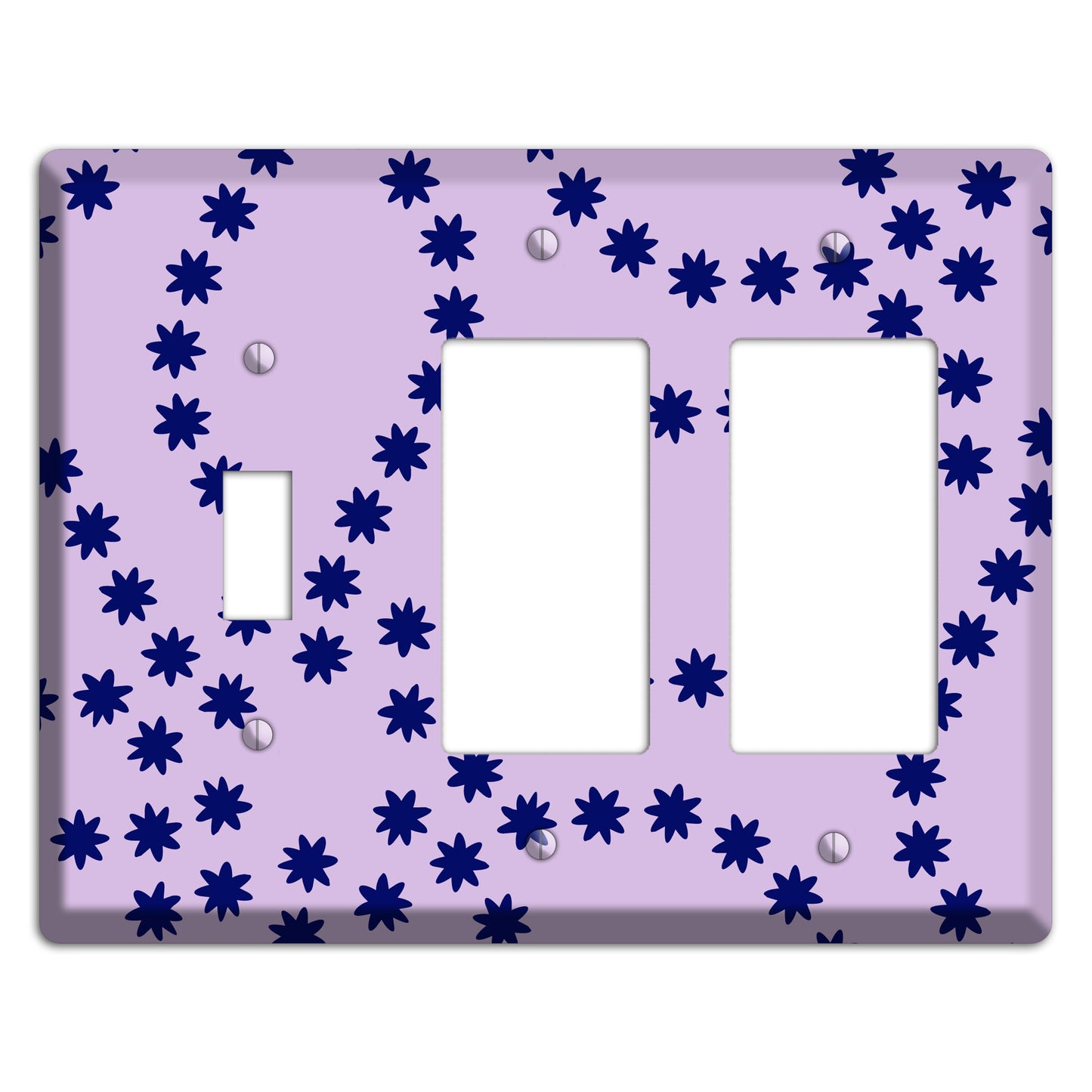 Lavender with Purple Constellation Toggle / 2 Rocker Wallplate