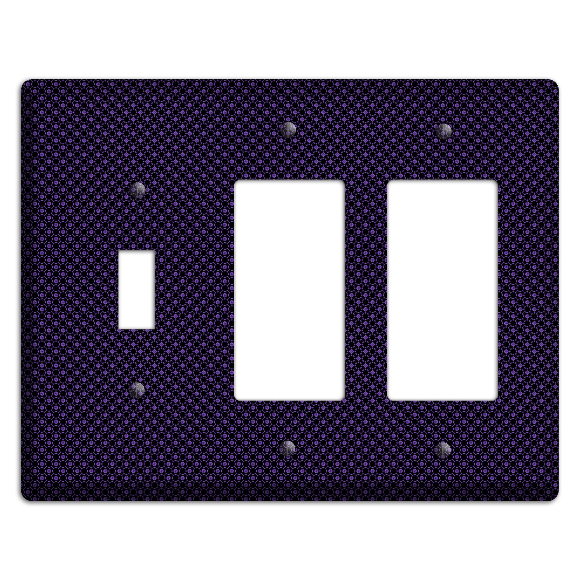 Multi Purple Geometric Toggle / 2 Rocker Wallplate