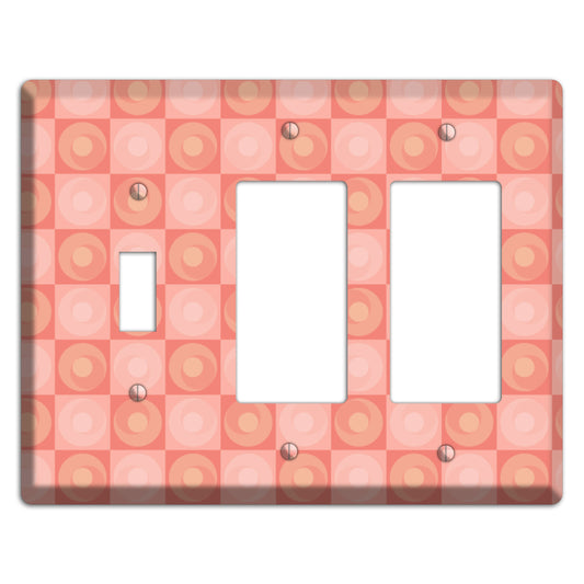 Pink Tiled Circles Toggle / 2 Rocker Wallplate