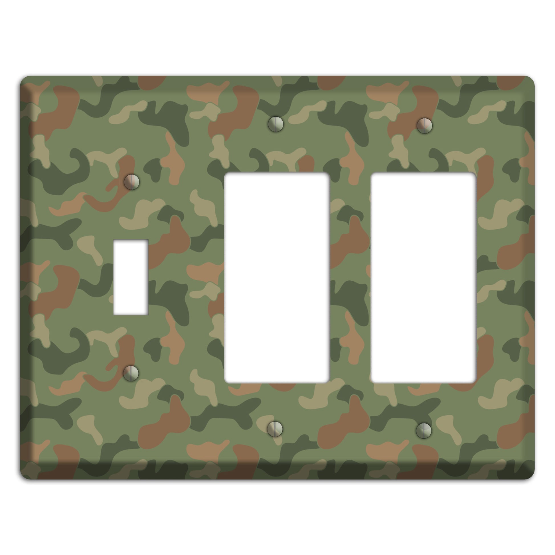 Jungle Green Camo Toggle / 2 Rocker Wallplate