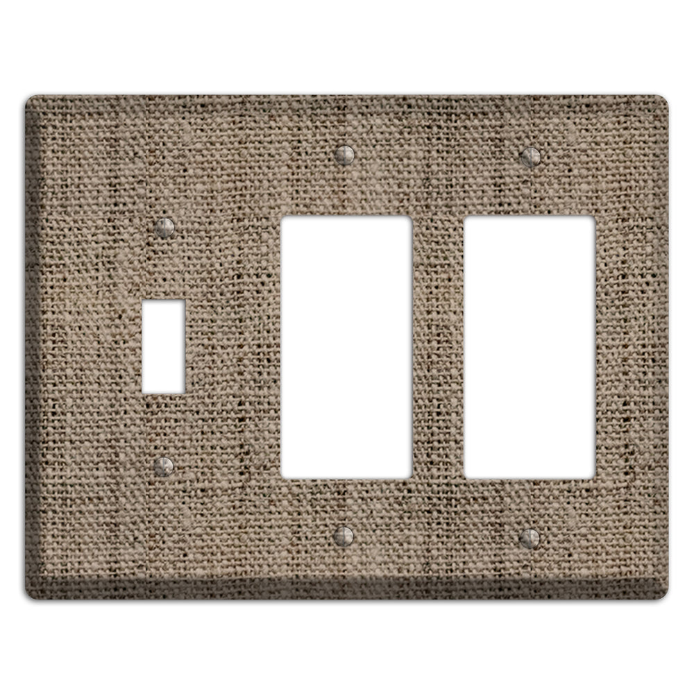 Sand Dune Burlap Toggle / 2 Rocker Wallplate