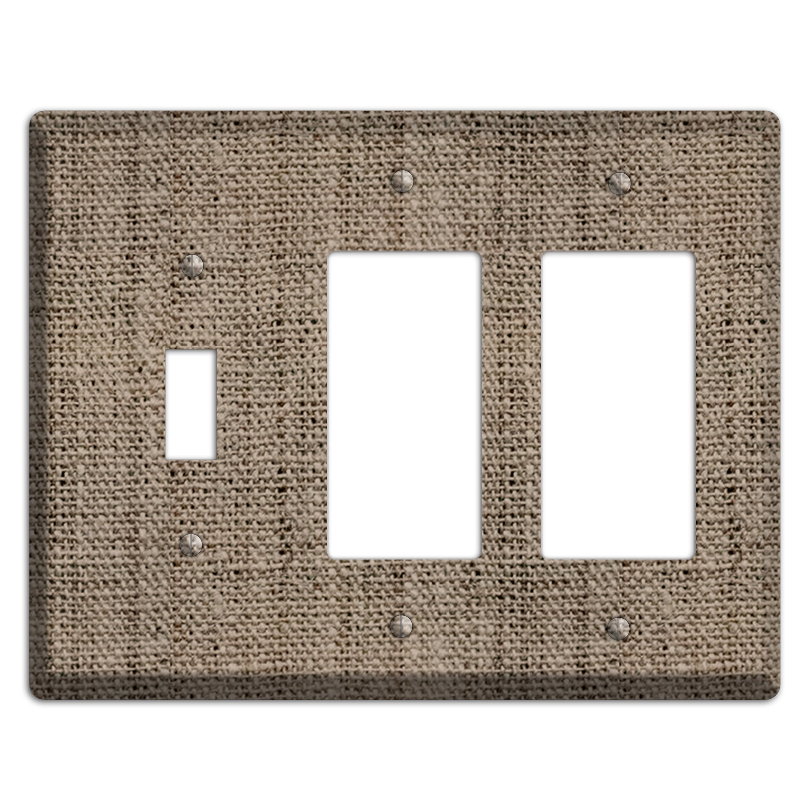 Sand Dune Burlap Toggle / 2 Rocker Wallplate