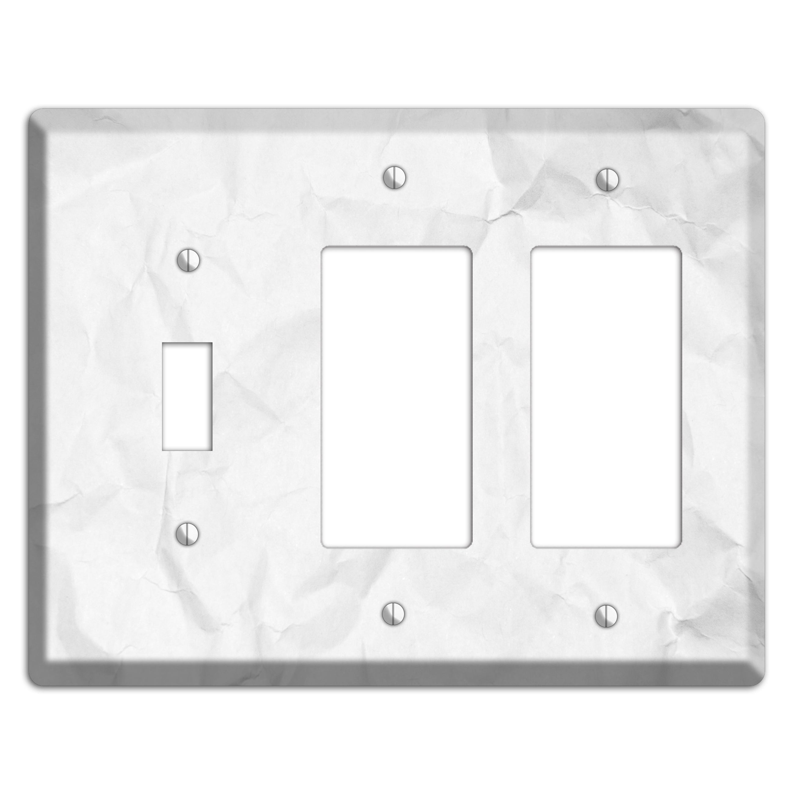 Seashell Crinkled Paper Toggle / 2 Rocker Wallplate