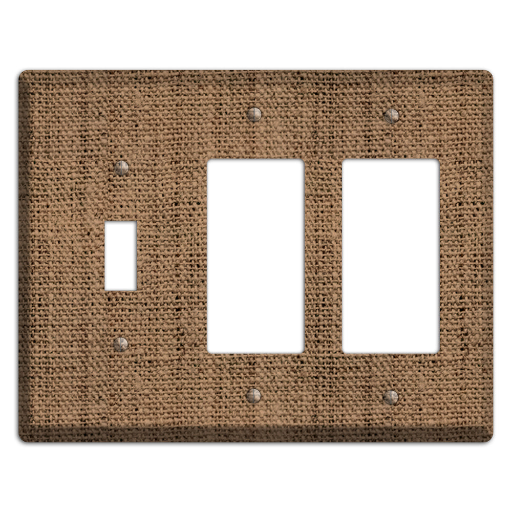 Beaver Burlap Toggle / 2 Rocker Wallplate
