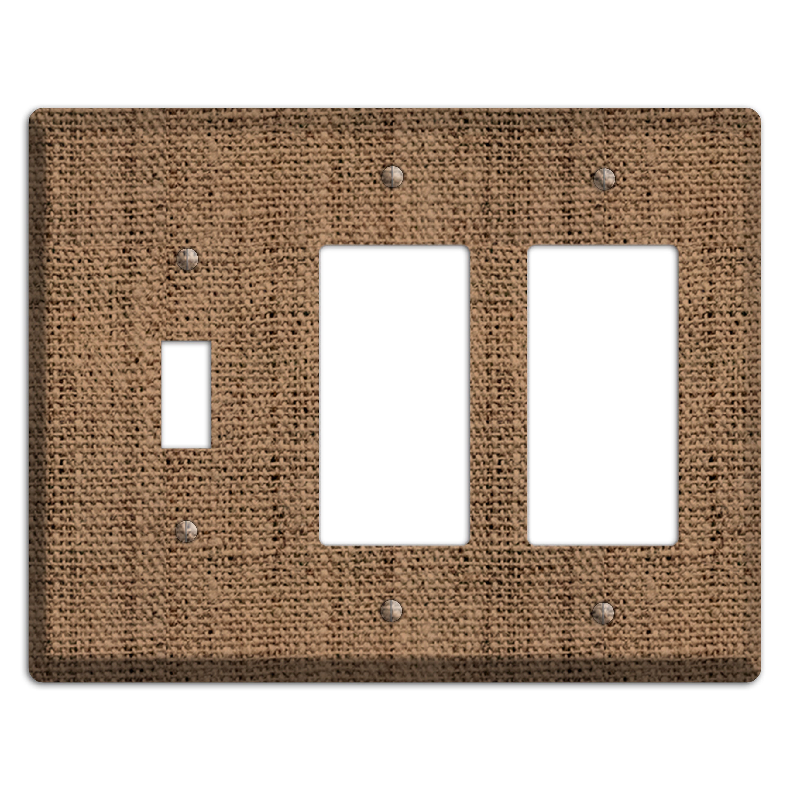 Beaver Burlap Toggle / 2 Rocker Wallplate