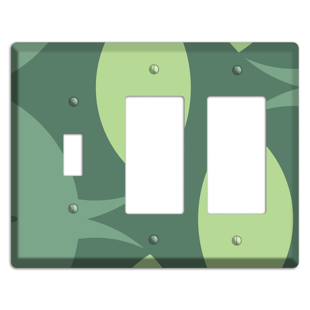 Green Abstract Toggle / 2 Rocker Wallplate