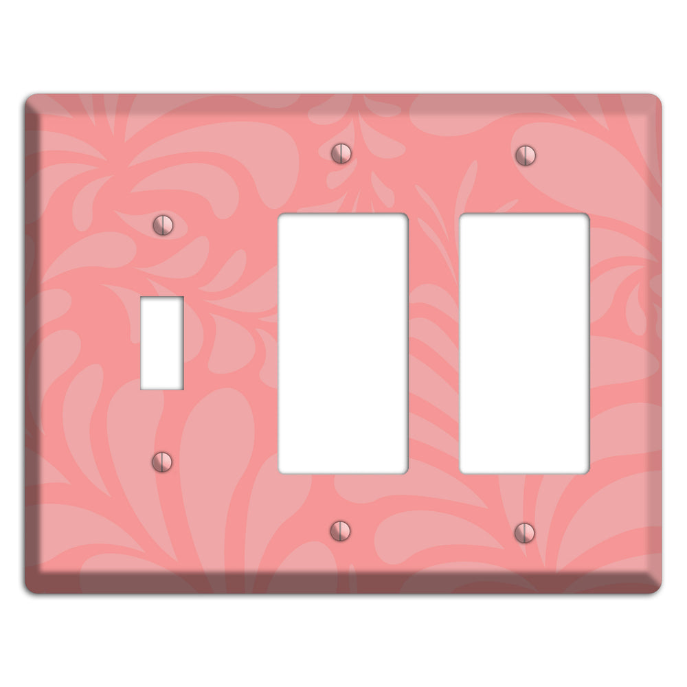 Pink Herati Toggle / 2 Rocker Wallplate