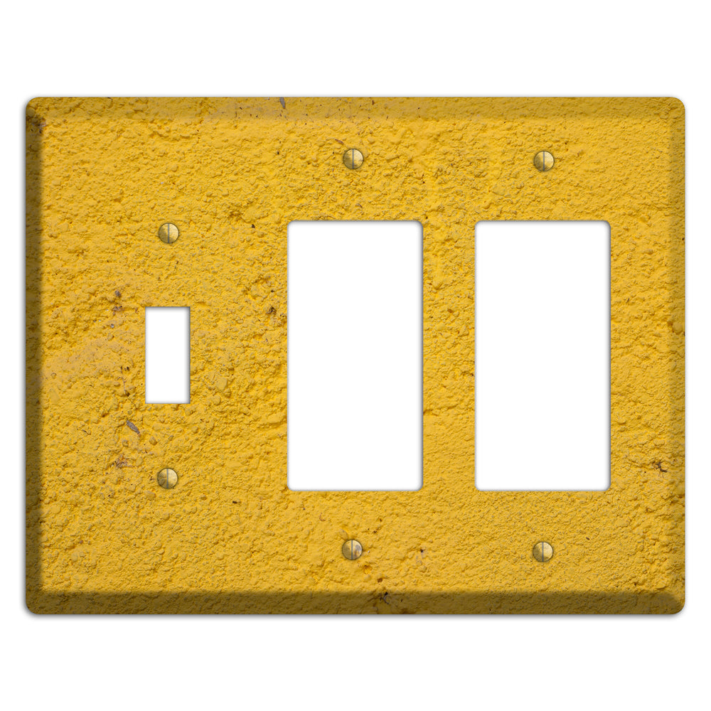 Yellow Concrete Toggle / 2 Rocker Wallplate