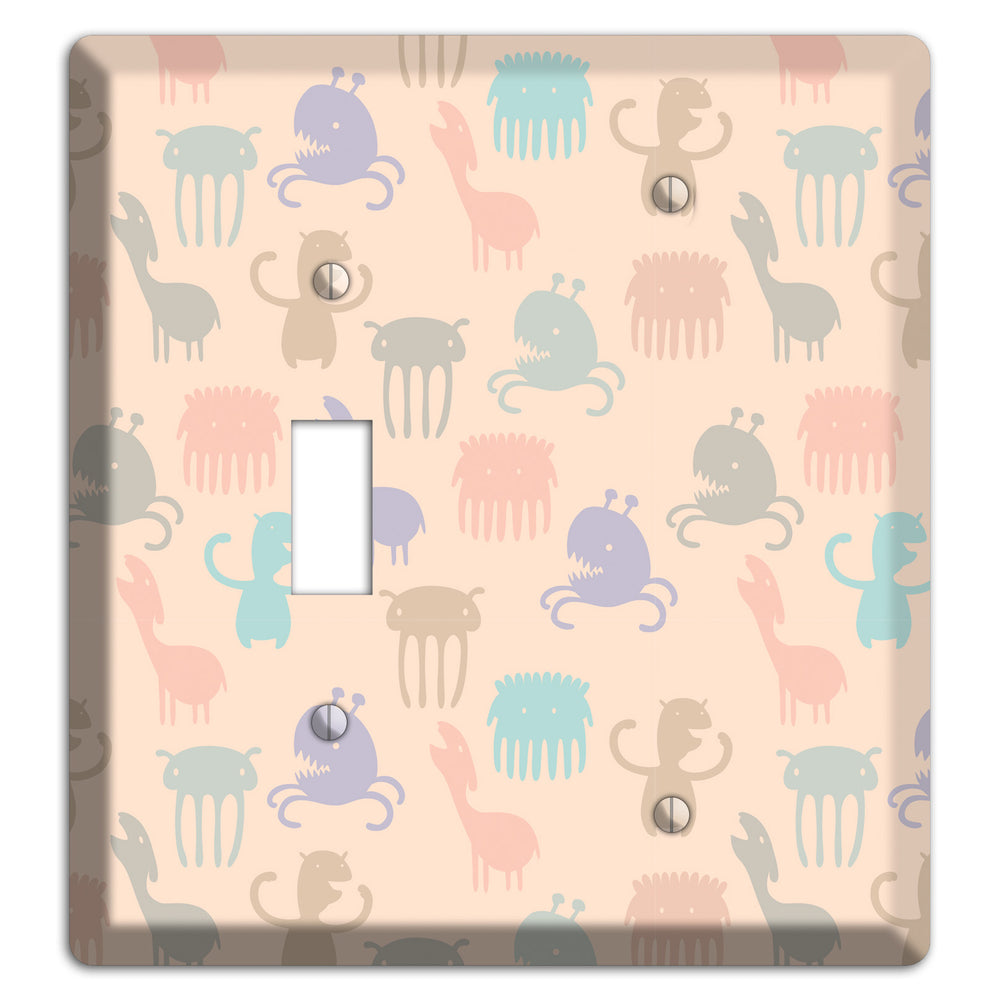 Green Grunge Floral Contour Toggle / Blank Wallplate