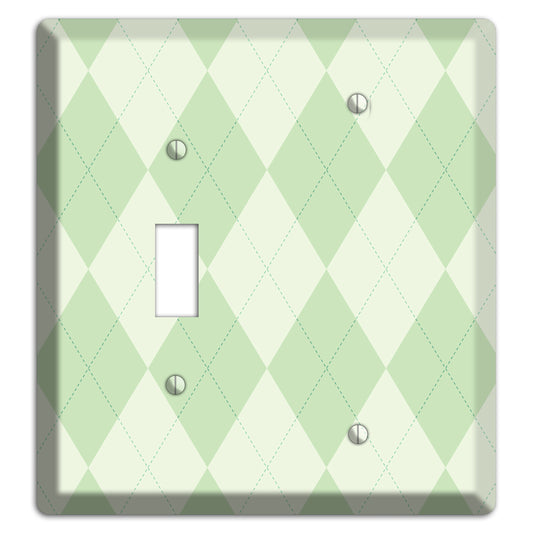 Light Green Argyle Toggle / Blank Wallplate