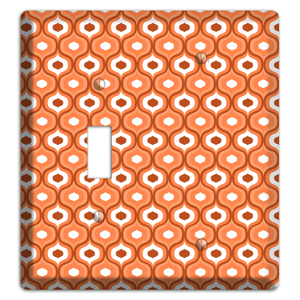 Orange and Red Double Scallop Toggle / Blank Wallplate