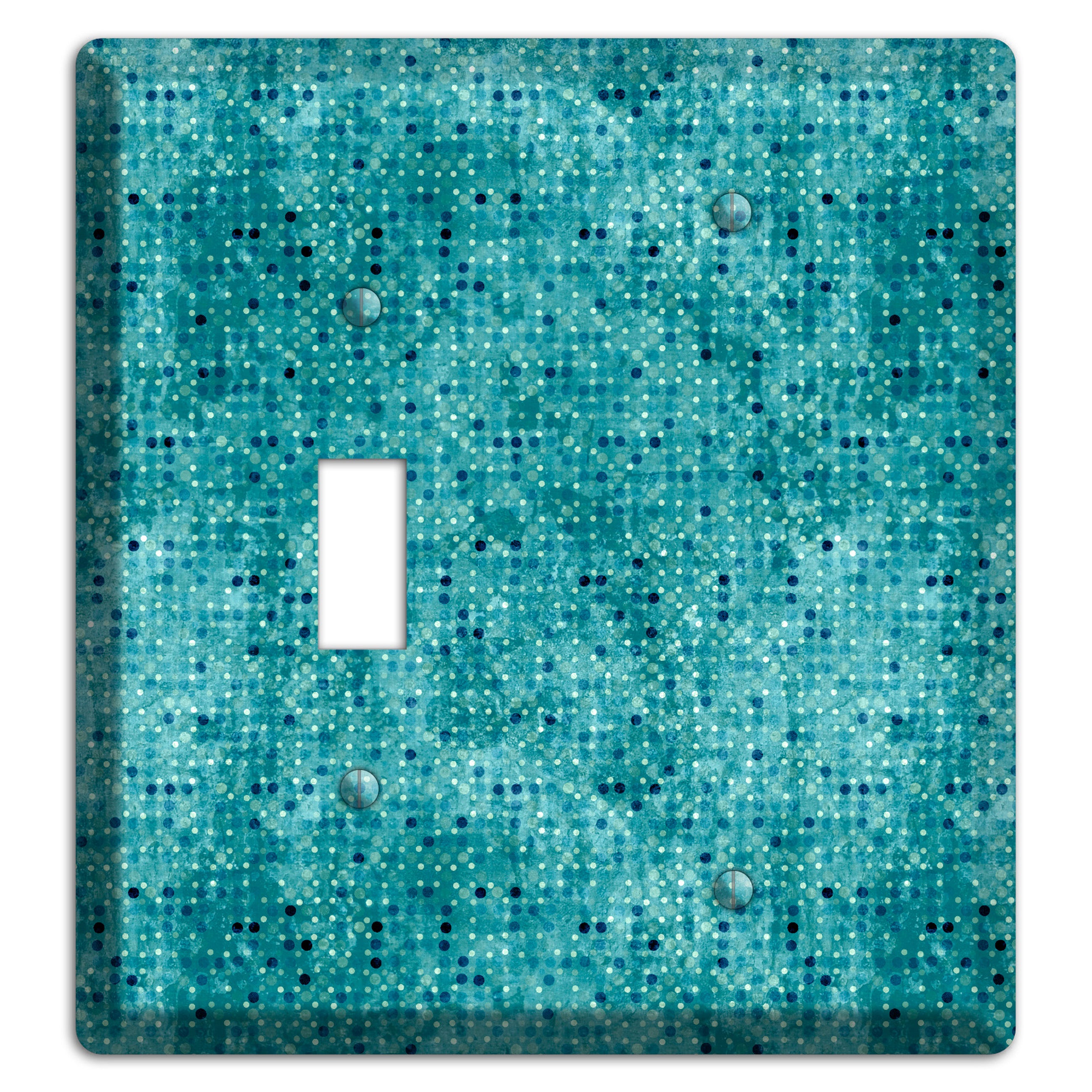 Turquoise Grunge Small Tile Toggle / Blank Wallplate