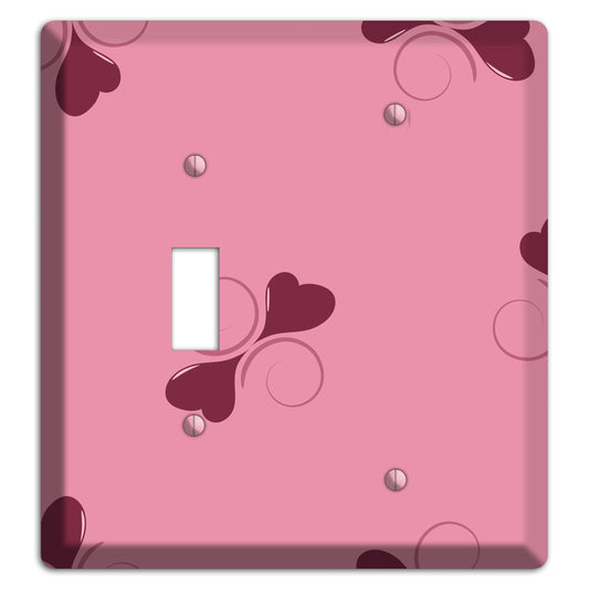 Pink with Hearts Toggle / Blank Wallplate
