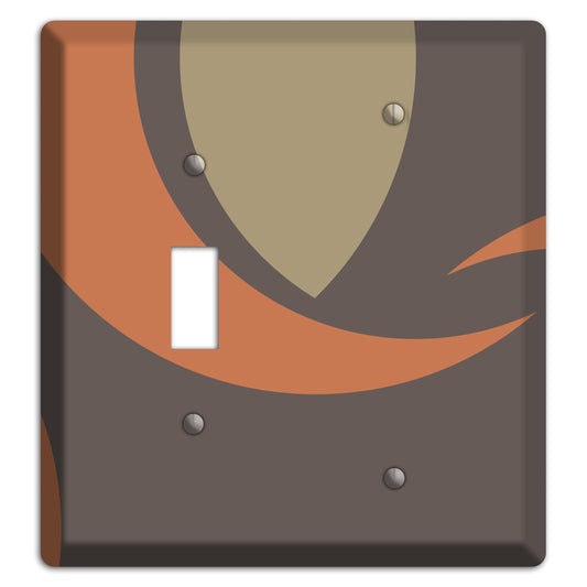 Grey Beige and Orange Abstract Toggle / Blank Wallplate