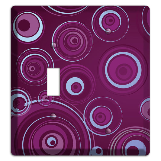 Purple Circles 3 Toggle / Blank Wallplate