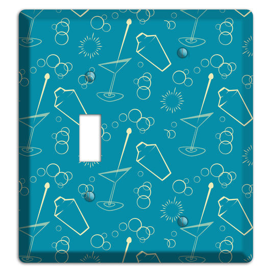 Teal Cocktail Hour Toggle / Blank Wallplate