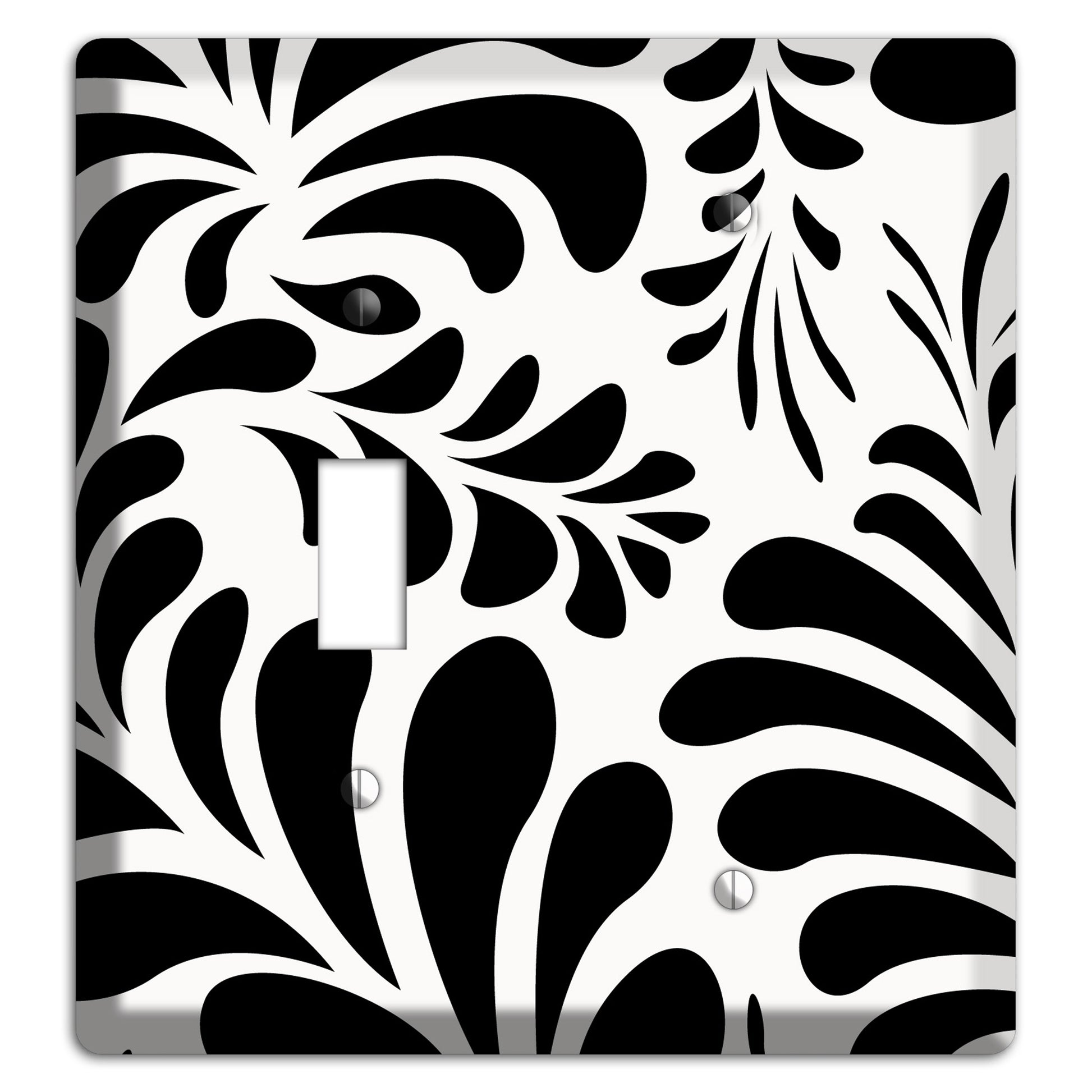 White with Black Herati Toggle / Blank Wallplate