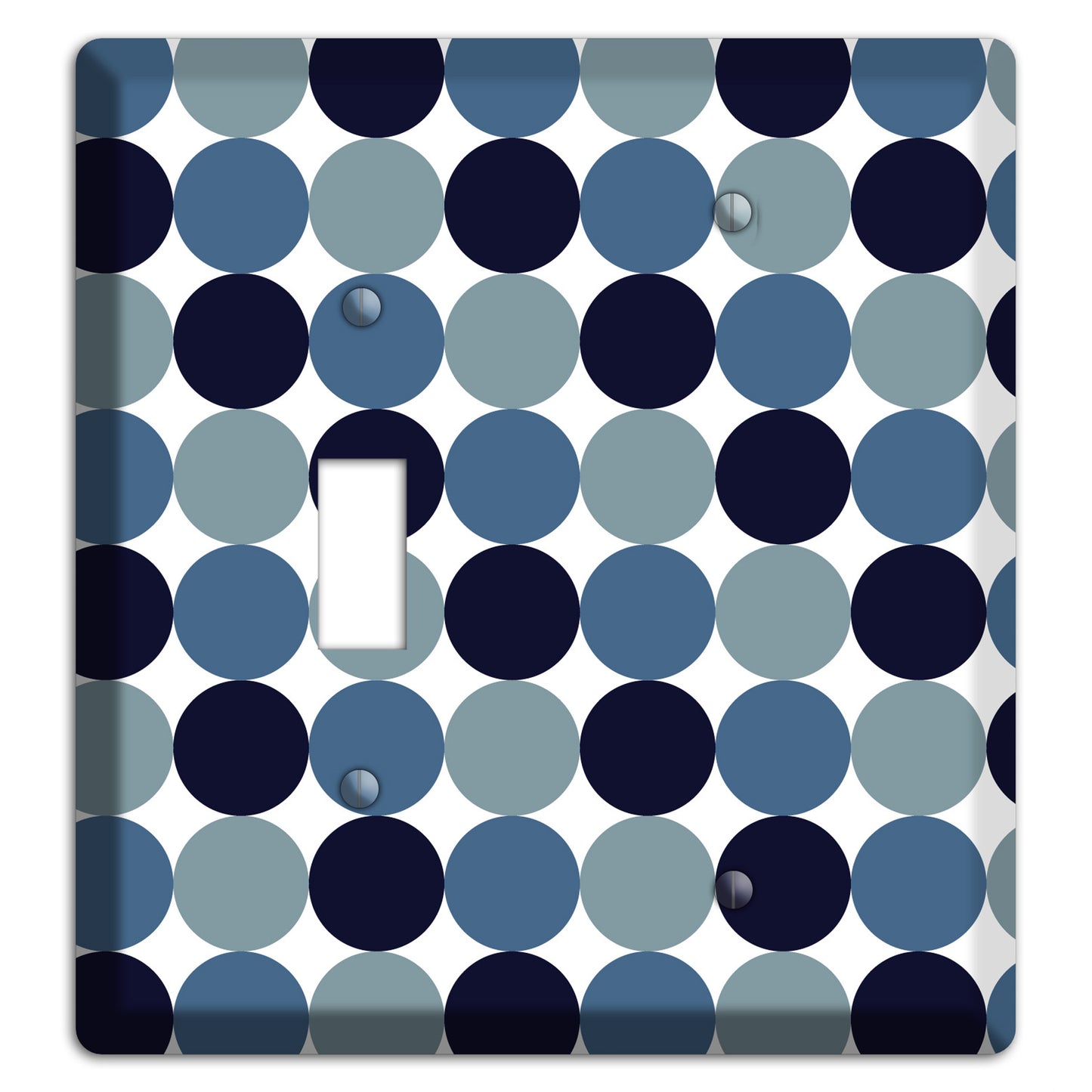 Multi Dusty Blue Tiled Dots Toggle / Blank Wallplate