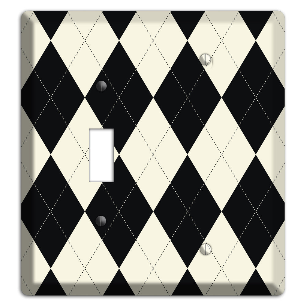 Black and Tan Argyle Toggle / Blank Wallplate