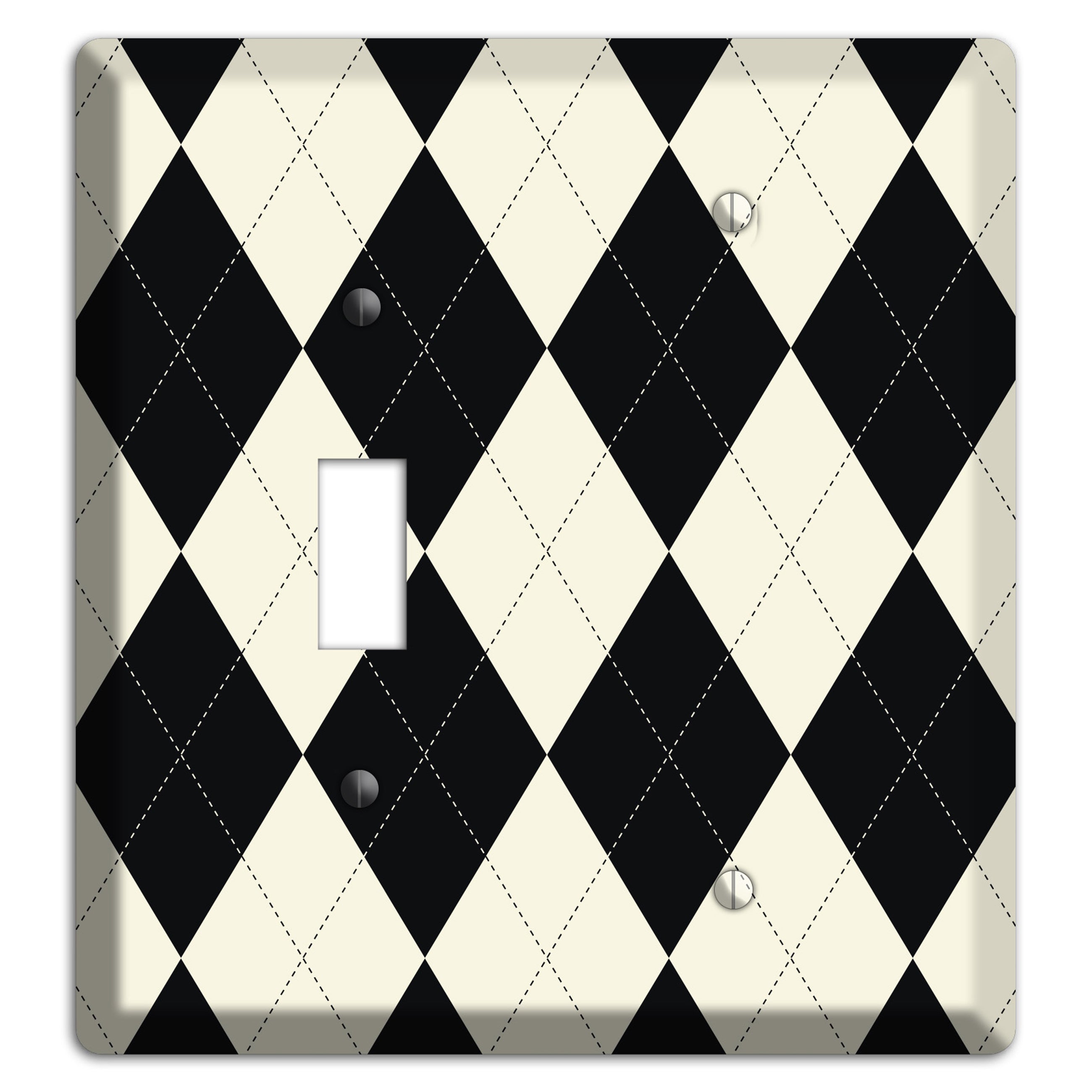 Black and Tan Argyle Toggle / Blank Wallplate
