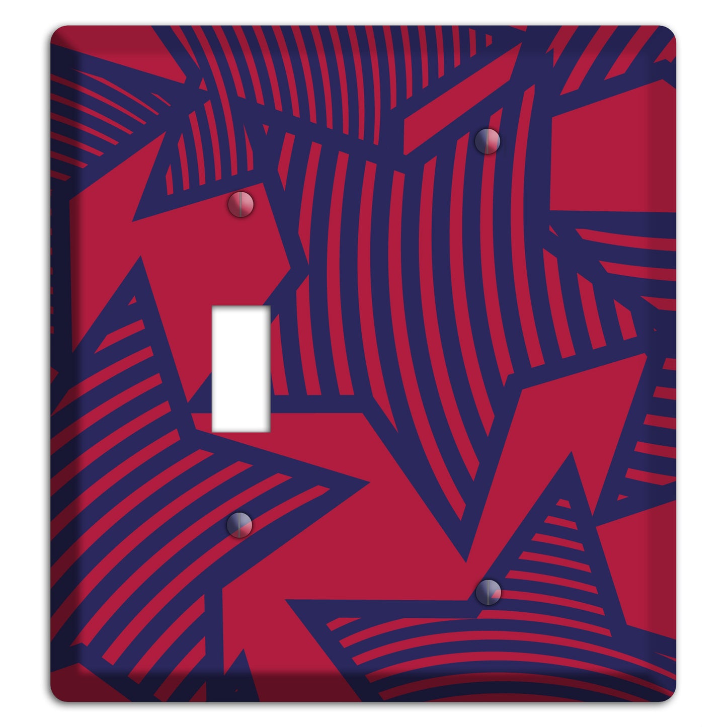 Red with Large Blue Stars Toggle / Blank Wallplate