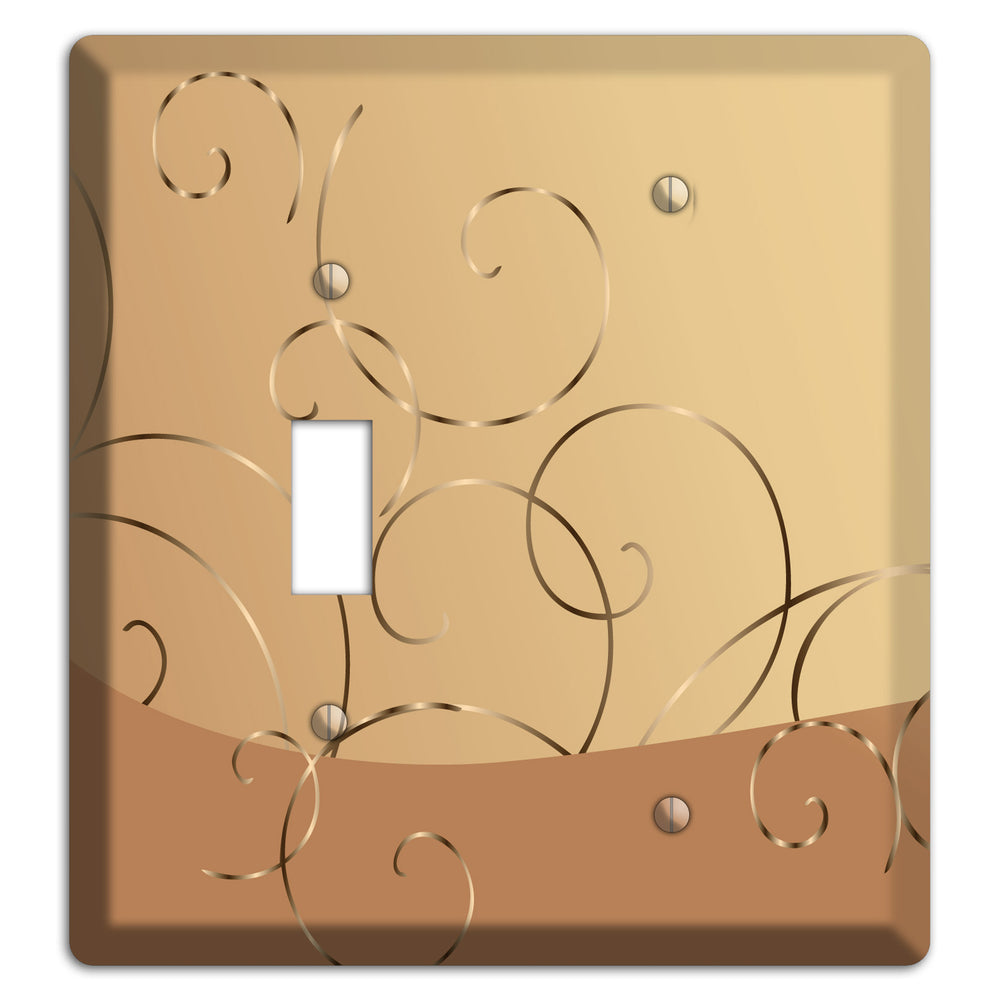 Light Brown and Beige Swirl Toggle / Blank Wallplate