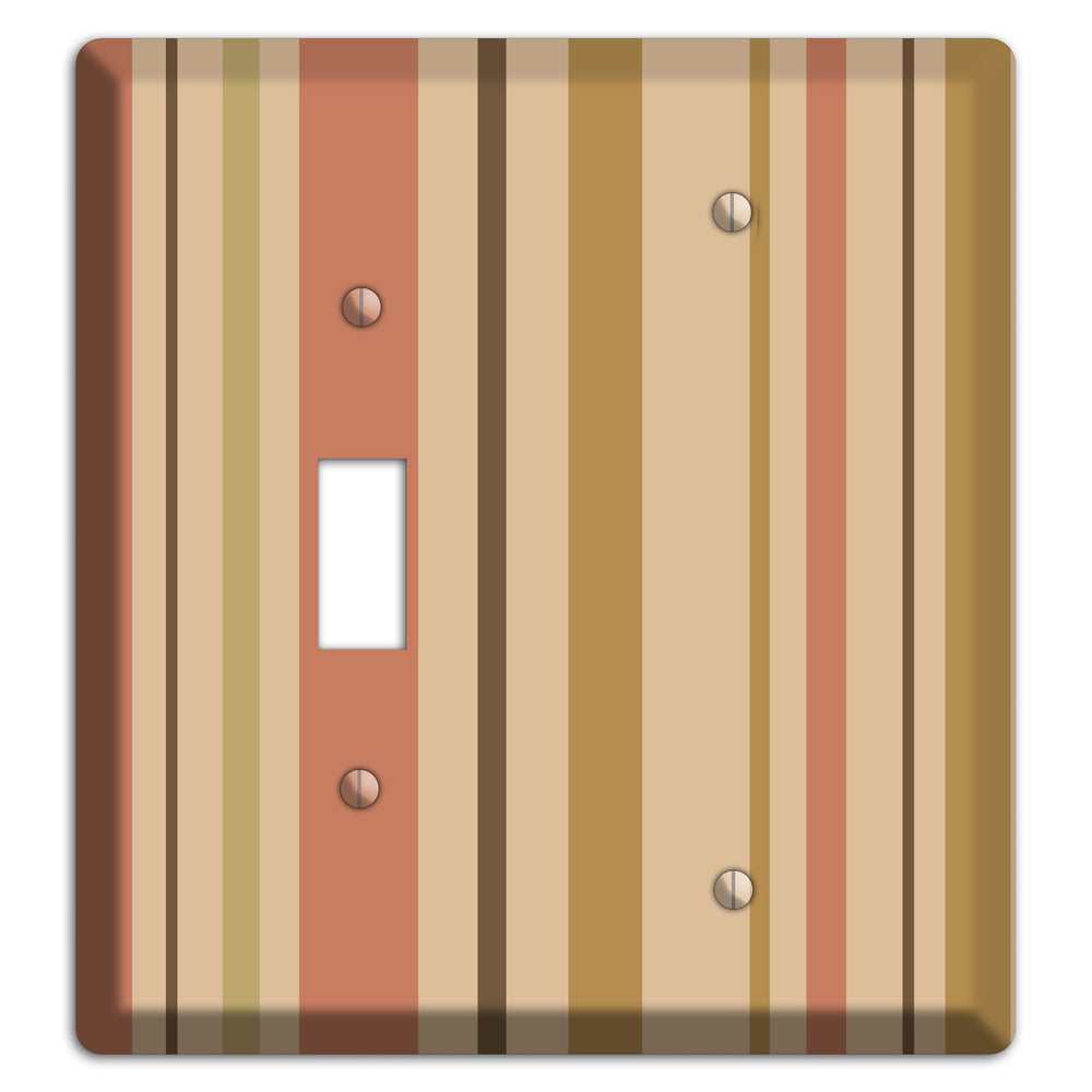 Multi Dusty Pink Vertical Stripes Toggle / Blank Wallplate