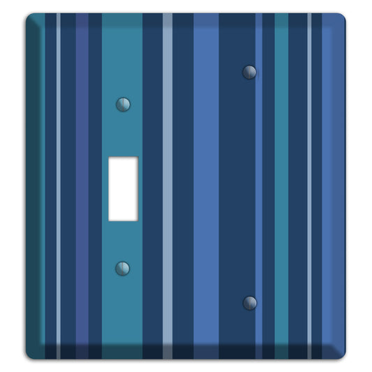 Multi Blue Vertical Stripes Toggle / Blank Wallplate