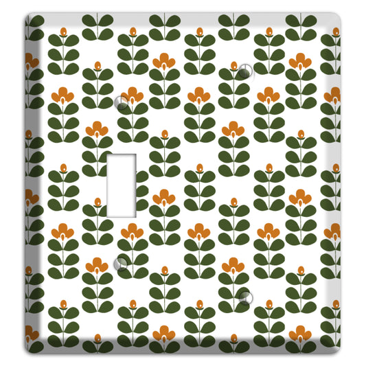 Umber Deco Floral Half Drop Toggle / Blank Wallplate