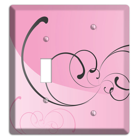 Pink Swoop Toggle / Blank Wallplate