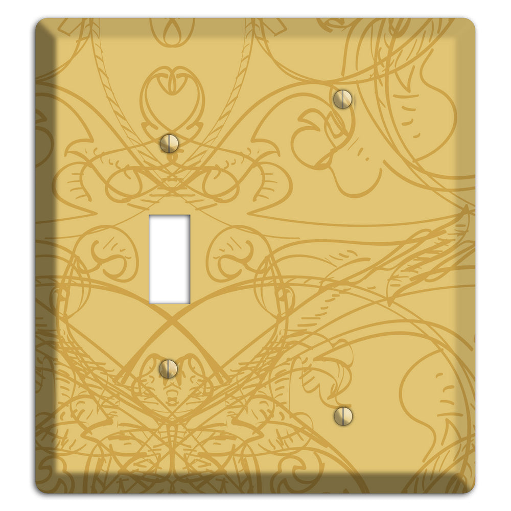 Beige Deco Sketch Toggle / Blank Wallplate