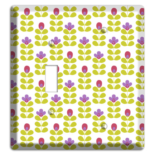 Yellow Deco Floral Half Drop Toggle / Blank Wallplate