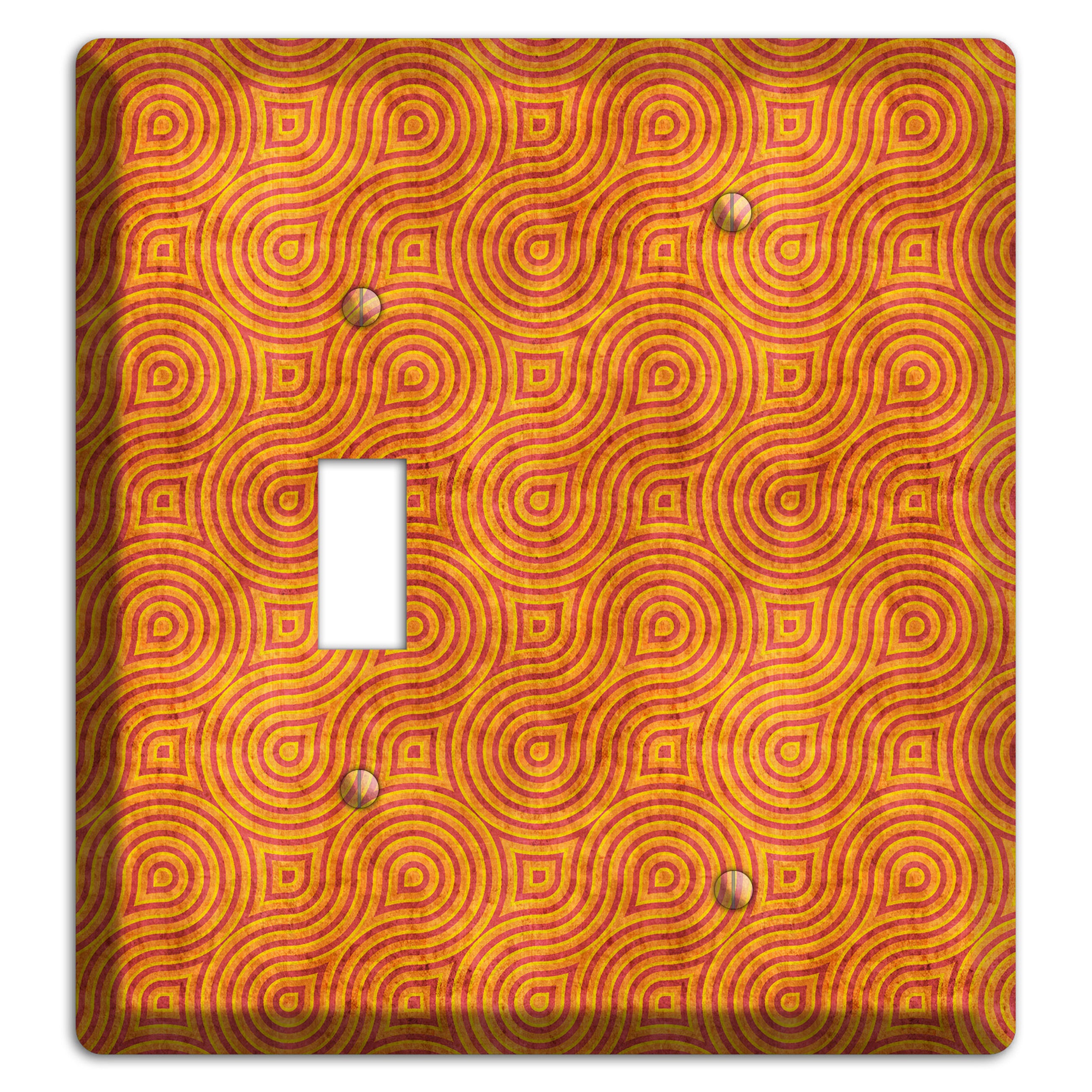 Red and Orange Swirl Toggle / Blank Wallplate