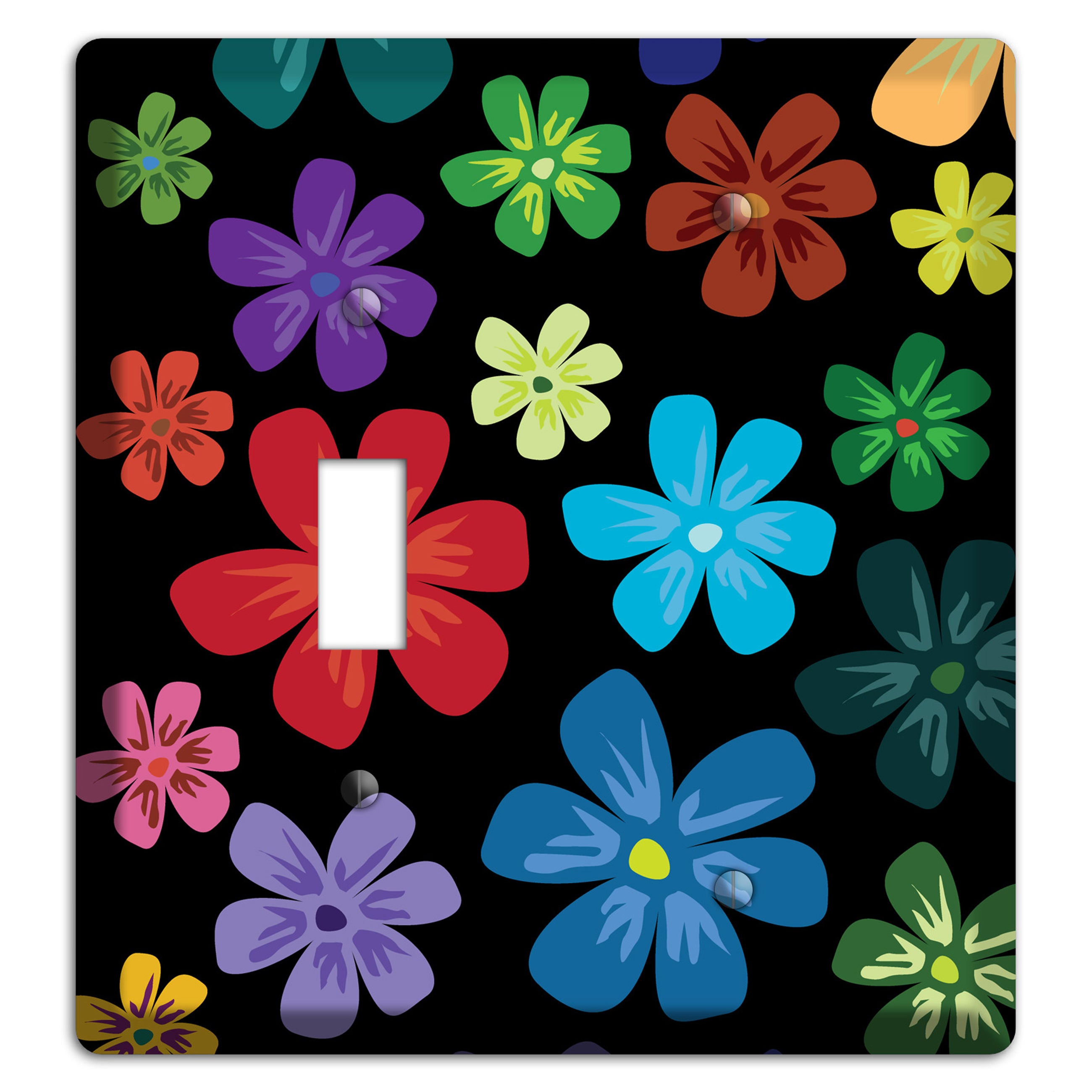 Green Flowers Toggle / Blank Wallplate