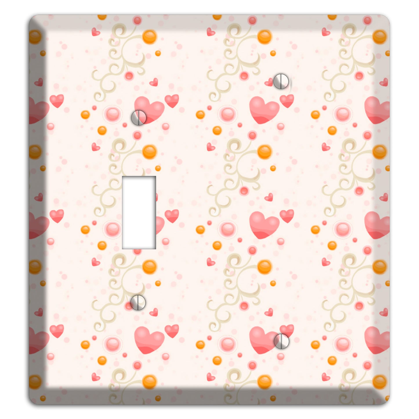 Bubbly Hearts Toggle / Blank Wallplate