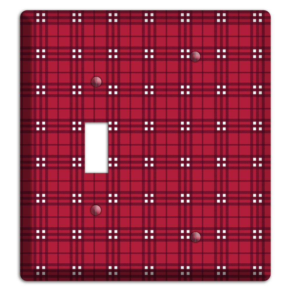 Red and White Plaid Toggle / Blank Wallplate