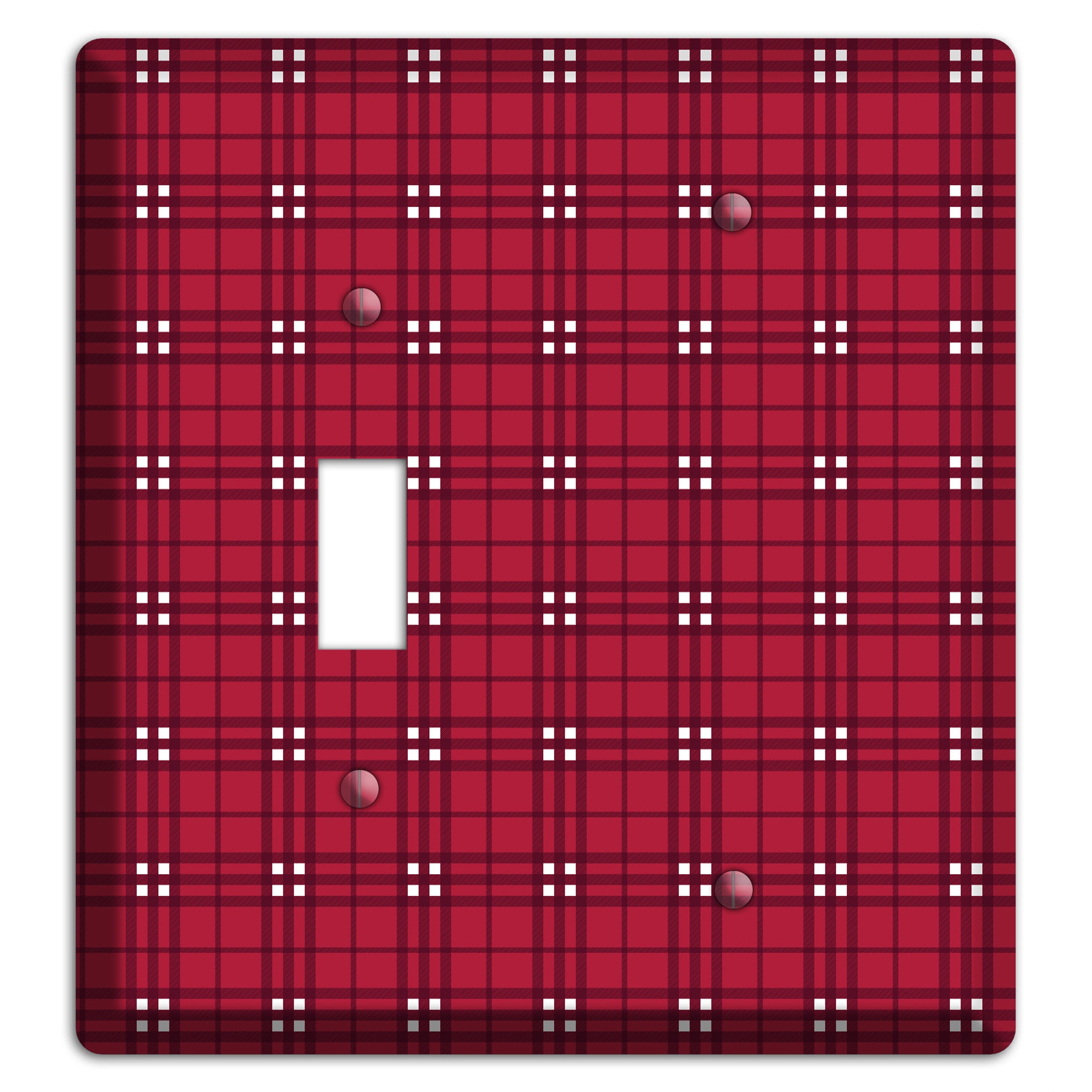Red and White Plaid Toggle / Blank Wallplate