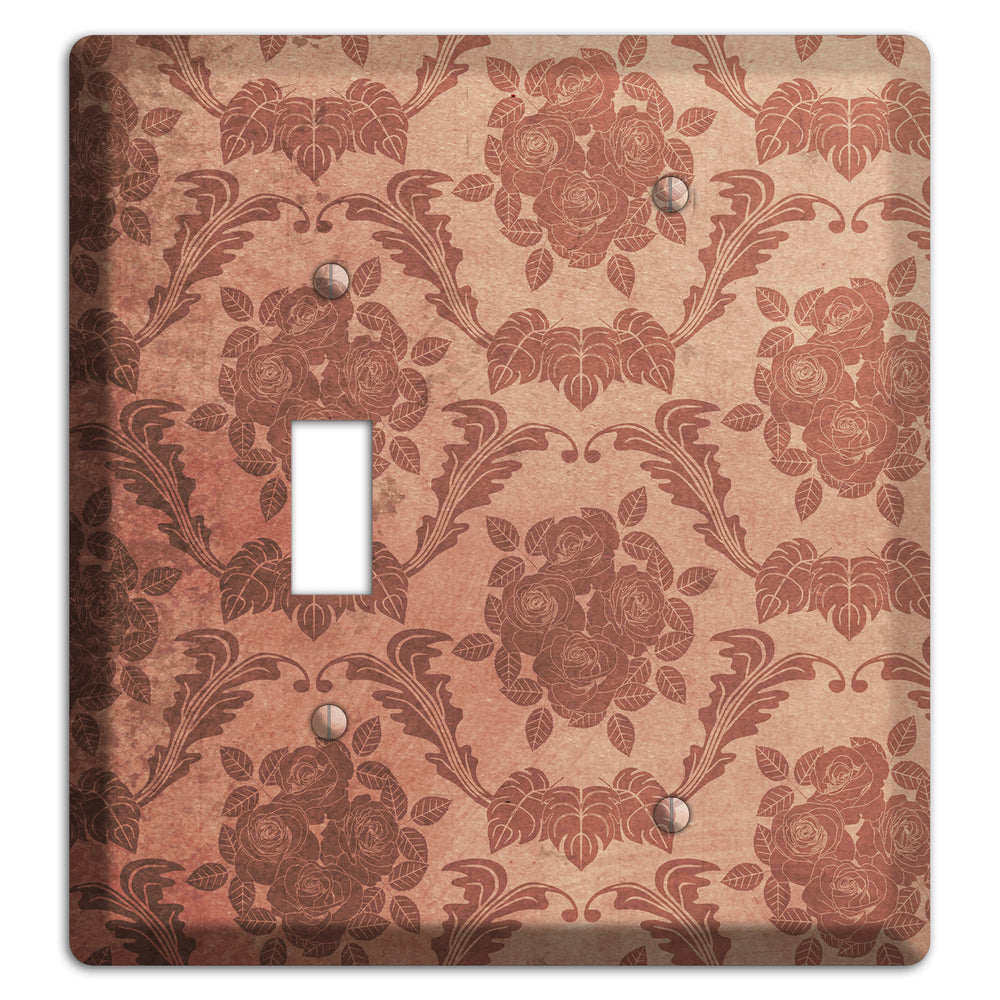 Old Rose Vintage Rose Damask Toggle / Blank Wallplate