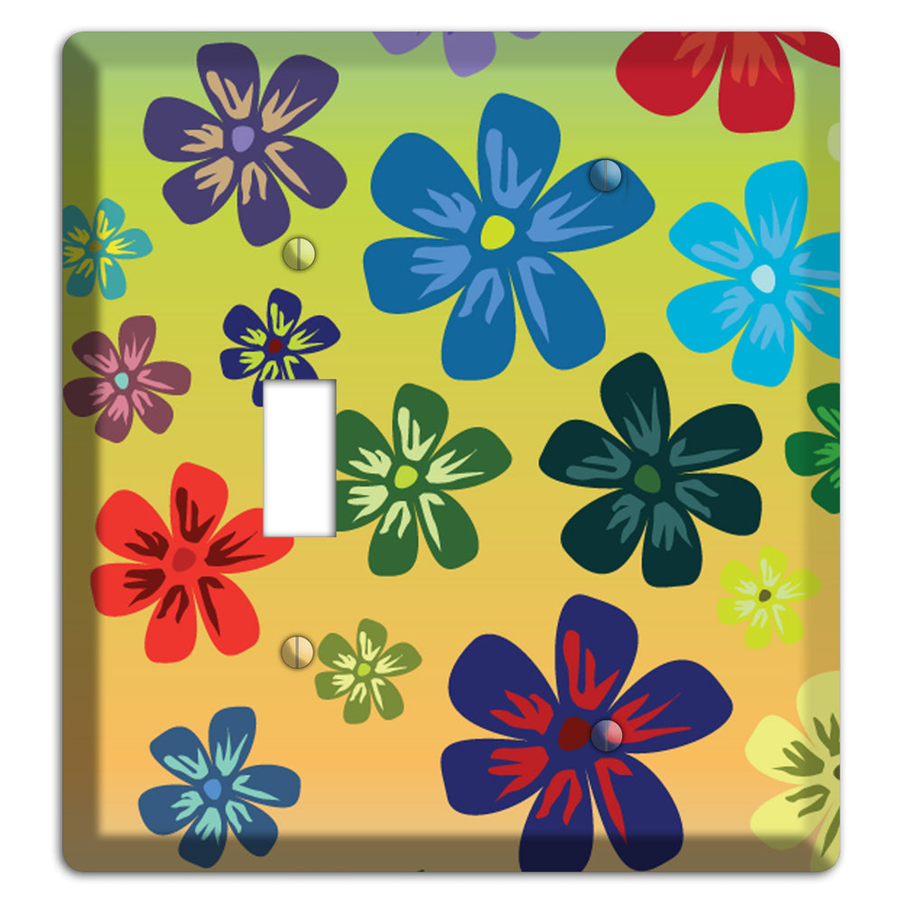 Black Flowers Toggle / Blank Wallplate