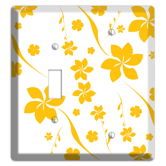 White with Yellow Flower Toggle / Blank Wallplate