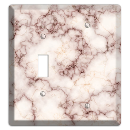 Burgundy Stained Marble Toggle / Blank Wallplate