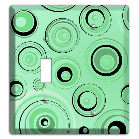 Mint Green Circles Toggle / Blank Wallplate