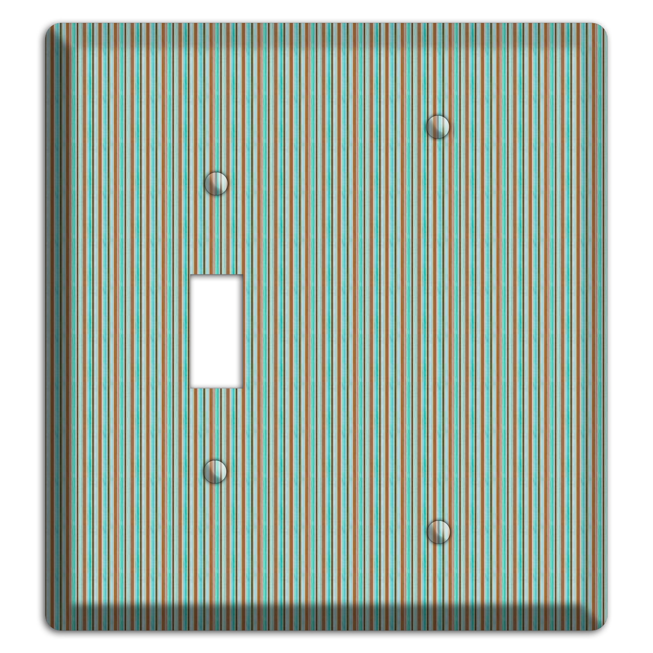 Multi Aqua Vertical Stripe Toggle / Blank Wallplate