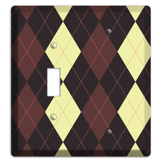 Maroon and Yellow Argyle Toggle / Blank Wallplate